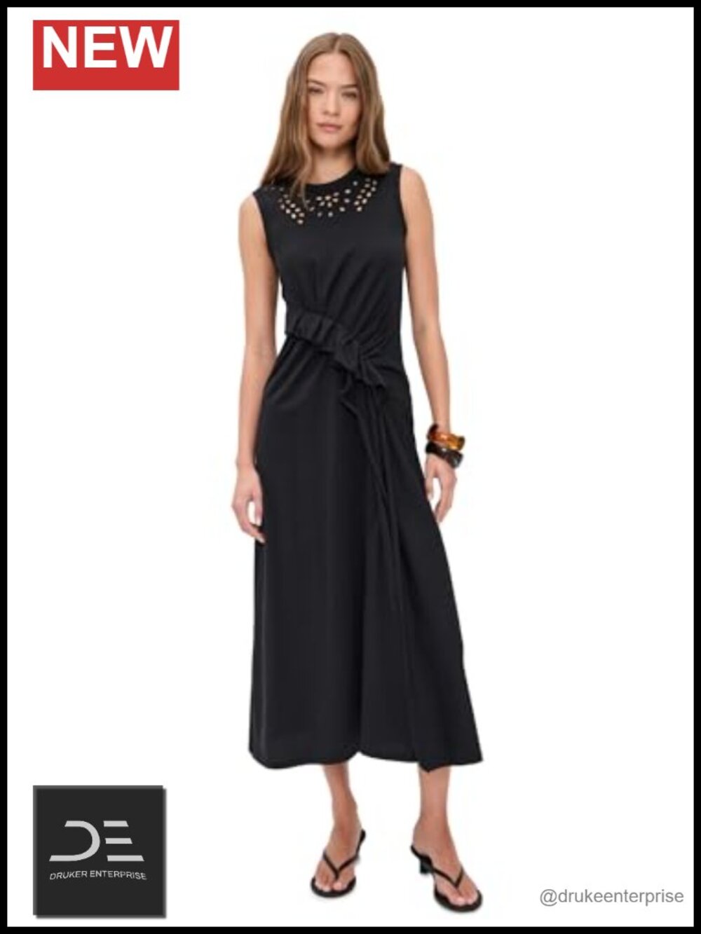 Cotton Eyelet Embroidered Midi Dress